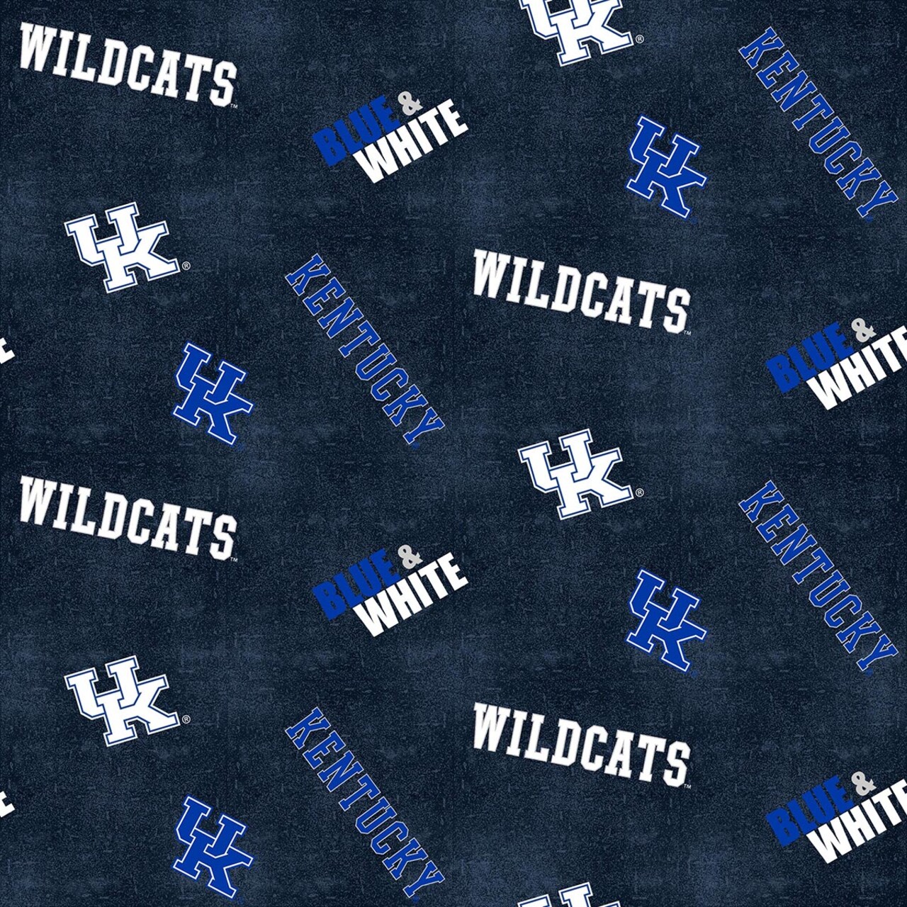 Sykel Enterprises-University of Kentucky Flannel Fabric-Kentucky Wildcats Distressed Logo Cotton Flannel Fabric